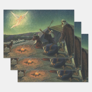 Vintage Religion, Annunciation to the Shepherds Wrapping Paper Sheet