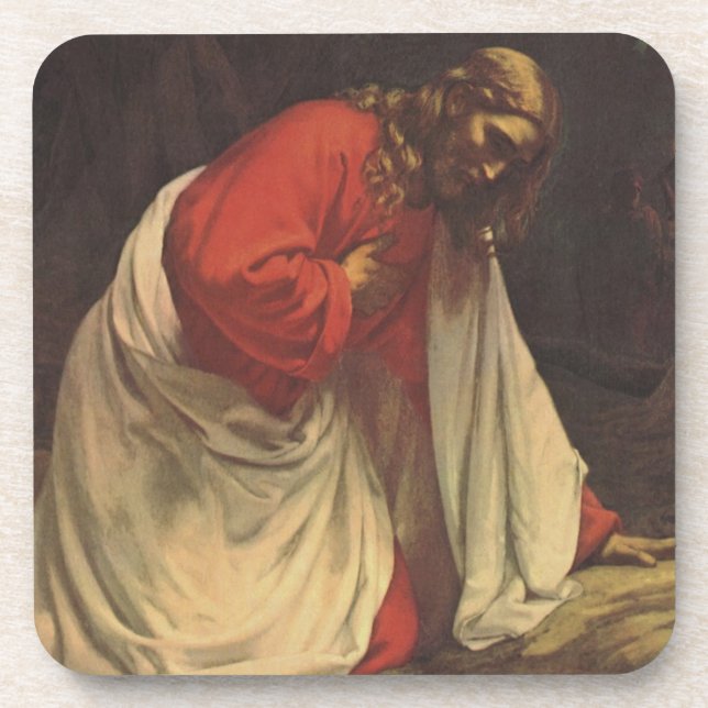 Vintage Religion Jesus Christ Garden of Gethsemane Coaster (Front)