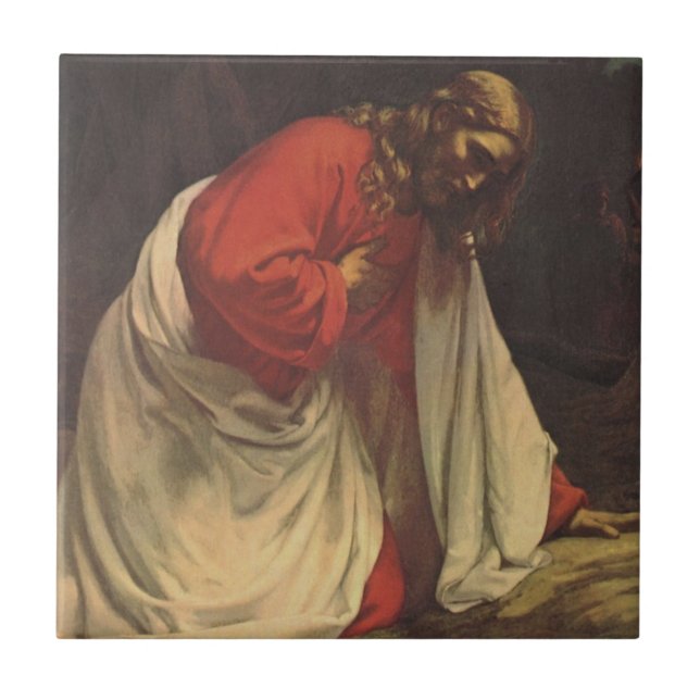 Vintage Religion Jesus Christ Garden of Gethsemane Tile (Front)