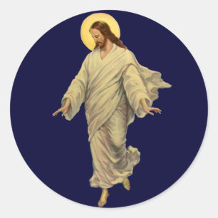 Vintage Religion, Jesus Christ is Walking on Water Classic Round Sticker