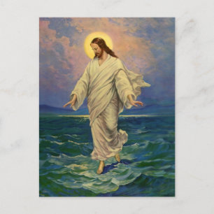 Vintage Religion, Jesus Christ is Walking on Water Postcard