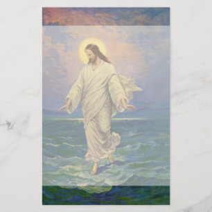 Vintage Religion, Jesus Christ is Walking on Water Stationery