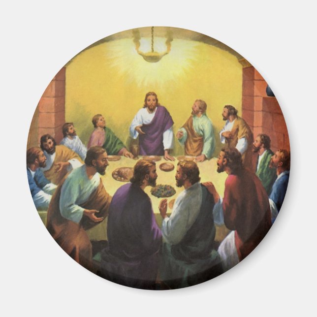 Vintage Religion, Last Supper with Jesus Christ Magnet (Front)