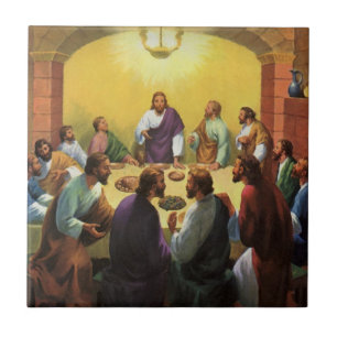 Vintage Religion, Last Supper with Jesus Christ Tile