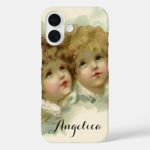 Vintage Religion, Victorian Angels in the Clouds iPhone 16 Case