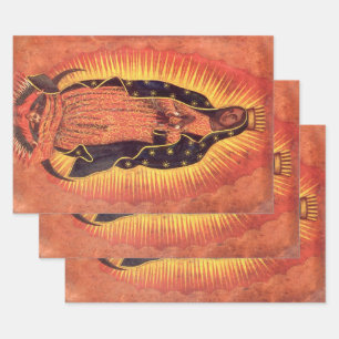 Vintage Religion Virgin Mary Our Lady of Guadalupe Wrapping Paper Sheet