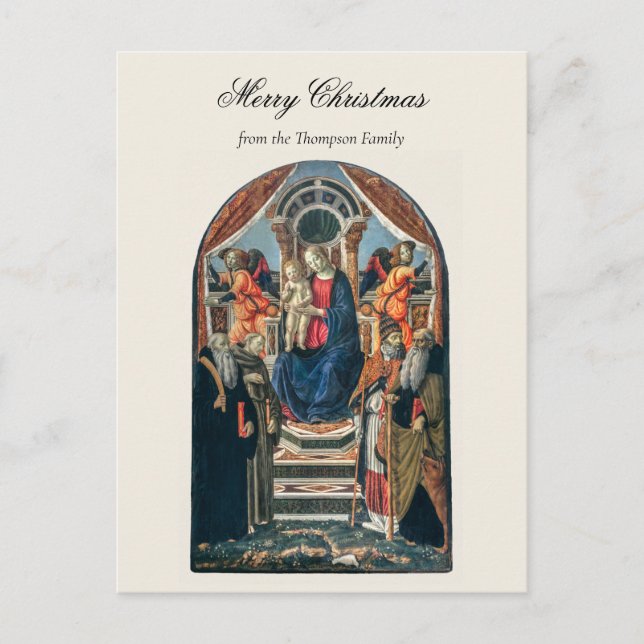 Vintage Religious Christmas Nativity Christian Holiday Postcard (Front)