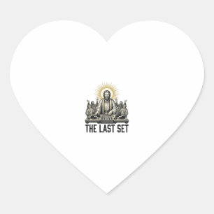 Vintage Religious DJ The Last Set Shirt Design_1 Heart Sticker