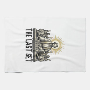 Vintage Religious DJ The Last Set Shirt Design_1 Kitchen Towel