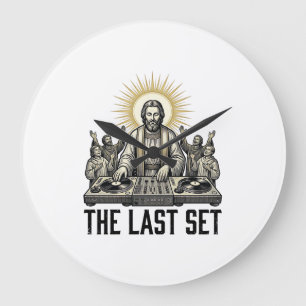 Vintage Religious DJ The Last Set Shirt Design_1 Large Clock