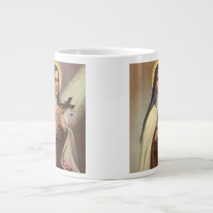 Vintage Religious Easter, Nun with Cross Large Coffee Mug