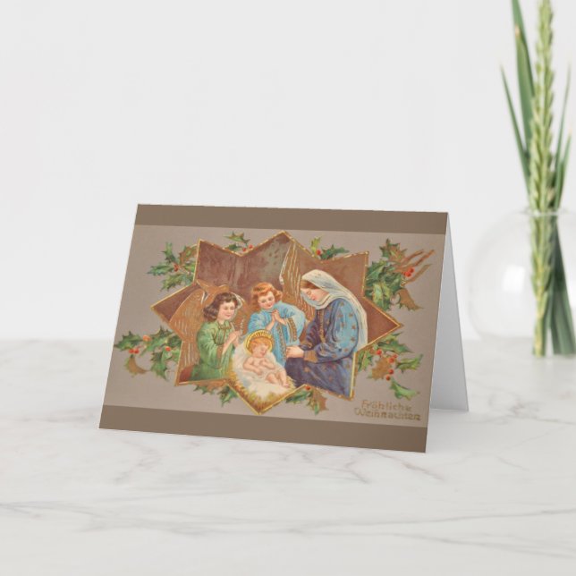 Vintage Religious German Christmas Greeting Card (Front)