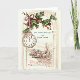 Vintage Religious German New Year Greeting Card