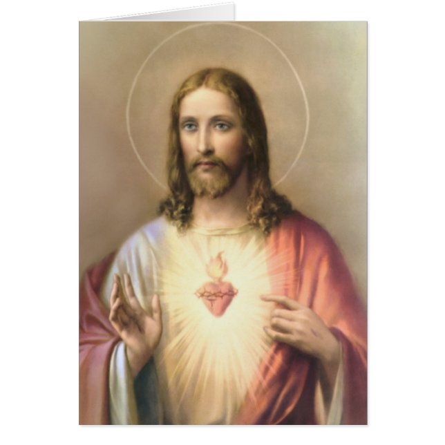 Vintage Religious Heart Jesus Anniversary Catholic (Front)
