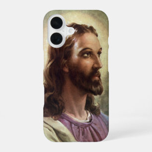 Vintage Religious, Jesus Christ Portrait with Halo iPhone 16 Case