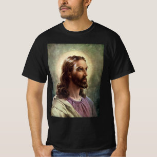 Vintage Religious, Jesus Christ Portrait with Halo T-Shirt