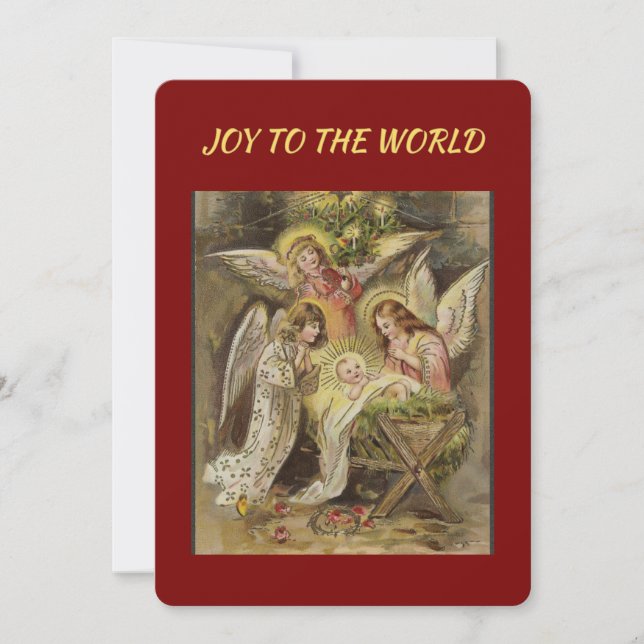 Vintage Religious Nativity Christmas Card (Front)