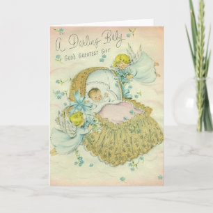Vintage Religious New Baby Greeting Card