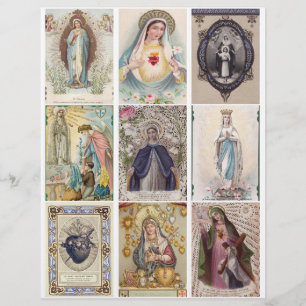 Vintage Religious Prayer Cards Clipart 