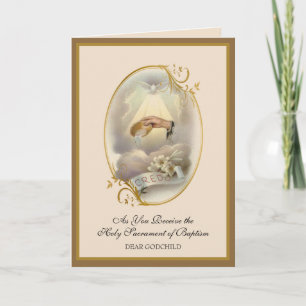 Vintage Religious Sacrament Baptism Godchild Card