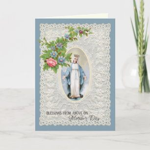 Vintage Religious Virgin Mary Mothers Day Holiday  Card