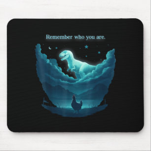 Vintage Remember Who You Are Dinosaur Chicken Mouse Pad