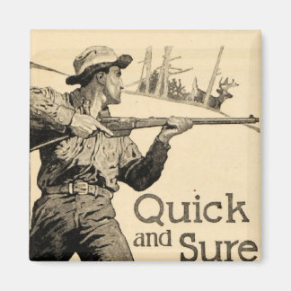 Vintage Remington Rifle Quick Sure Gun Ad Magnet