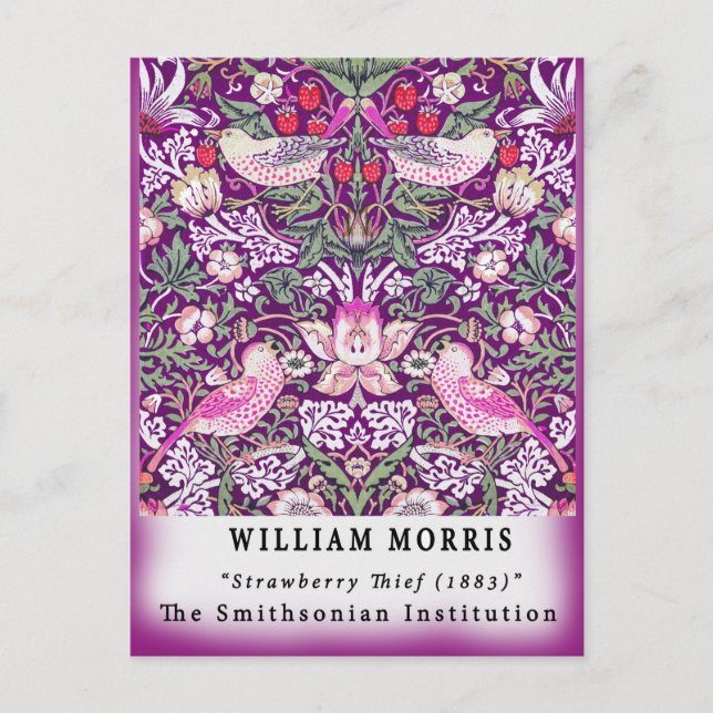 Vintage Remix William Morris Strawberry Thief Postcard (Front)