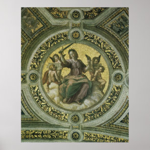 Vintage Renaissance Art, Justice by Raphael Poster