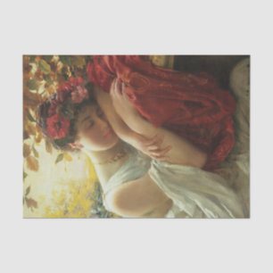 Vintage Renaissance Lady Sleeping Portrait Tissue Tissue Paper