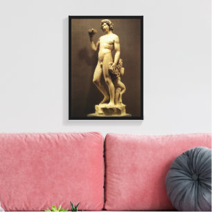 Vintage Renaissance Statue Bacchus by Michelangelo Canvas Print