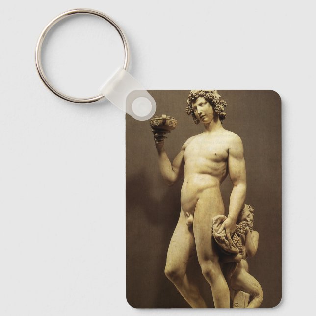 Vintage Renaissance Statue Bacchus by Michelangelo Keychain (Front)