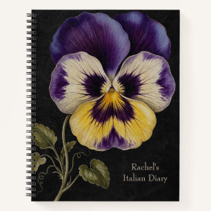 Vintage Renaissance Wild Pansy (Viola tricolor) Notebook