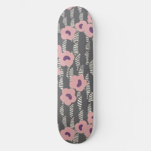 Vintage René Crevel French Art Deco Pink Floral Skateboard