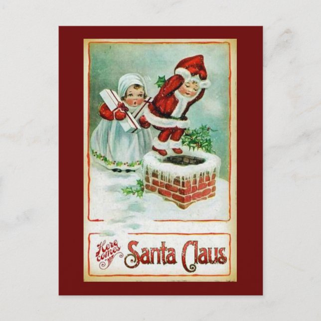 Vintage Reproduction Christmas Art Holiday Postcard (Front)