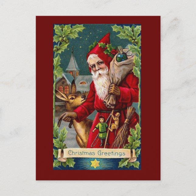 Vintage Reproduction Christmas Art Holiday Postcard (Front)