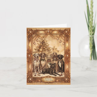 Vintage Rescue Collection Dogs Christmas Greeting Holiday Card