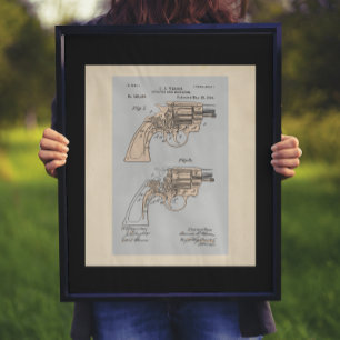 Vintage Resolver Patent Tinted Illustration Poster