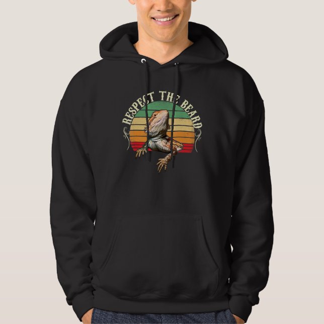 Vintage Respect The Beard Bearded Dragon Hoodie (Front)