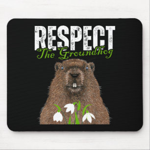 Vintage Respect The Groundhog Funny Groundhog Day Mouse Pad