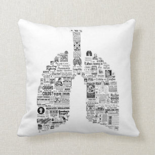 Vintage Respiratory Remedies- pulmonologist gift Throw Pillow