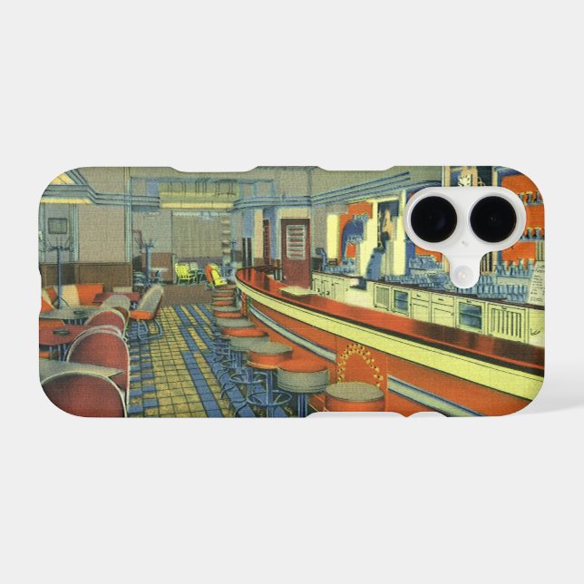 Vintage Restaurant, Retro Roadside Diner Interior (Back (Horizontal))