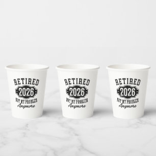 Vintage Retired 2026 Milestone Achievement Badge Paper Cups