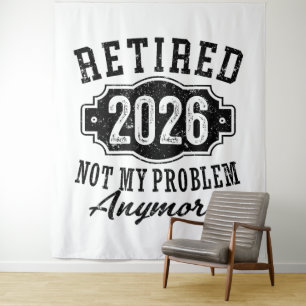 Vintage Retired 2026 Milestone Achievement Badge Tapestry
