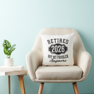 Vintage Retired 2026 Milestone Achievement Badge Throw Pillow