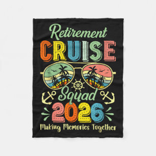 Vintage Retirement Cruise Squad 2026 Cruise Retire Fleece Blanket