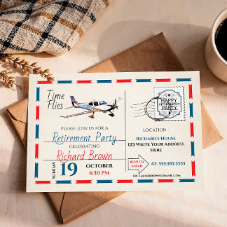 Vintage Retirement Party Invitation - Airplane 2
