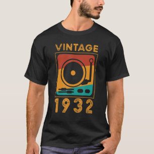 Vintage Retro  1932 90th Birthday Record Player T-Shirt