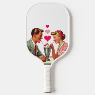 Vintage/retro 1950s malt shop Valentines Pickleball Paddle