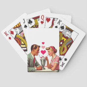Vintage/retro 1950s malt shop Valentines Playing Cards